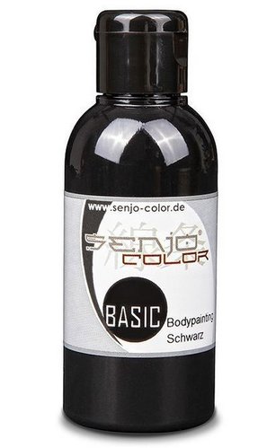 Basic Bodypainting Farbe 75ml für Airbrush & Pinsel Senjo-Color SCHWARZ