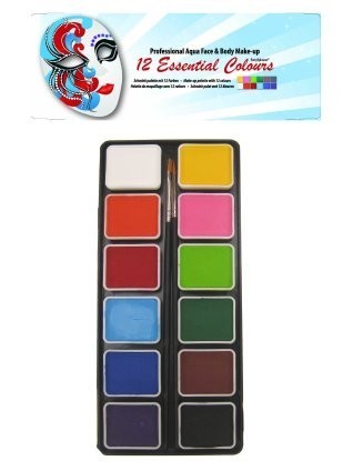 PXP 12 x 6 gram regular colours palet with 2 brushes size 2