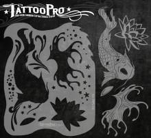 Tattoo Pro Stencils Koi & Lotus
