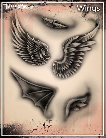 Tattoo Pro Stencils Wings