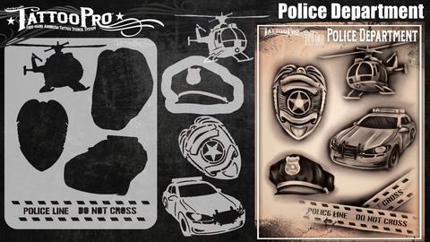 Tattoo Pro Stencils Police Department / Polizei