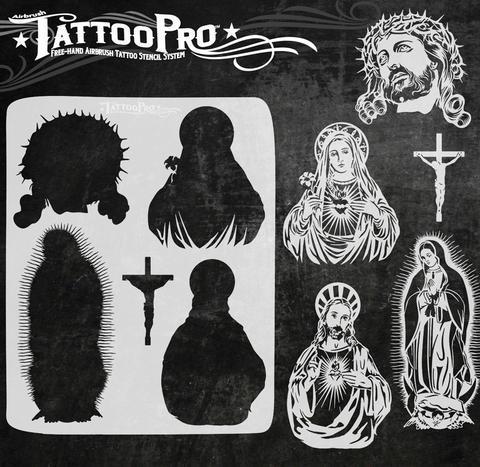 Tattoo Pro Stencils Jesus and Mary