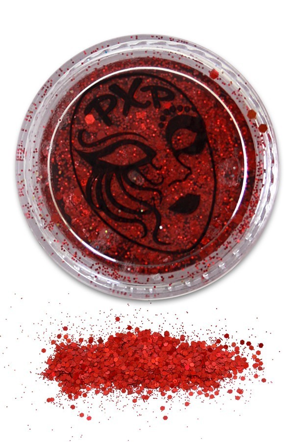 PXP Professional Colours Glitter, Fire Red, feiner Glitzer, 5gr