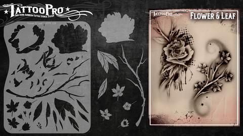 Tattoo Pro Stencils Flower & Leaf