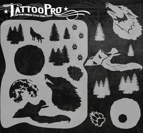 Tattoo Pro Stencils Howlinat the moon