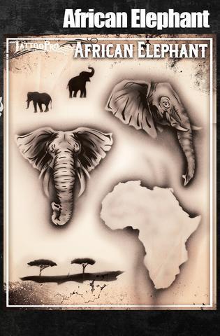 Tattoo Pro Stencils African Elephant