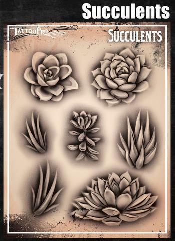 Tattoo Pro Stencils Succulent
