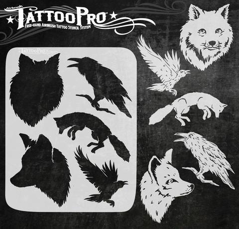Tattoo Pro Stencils Fox and Crow