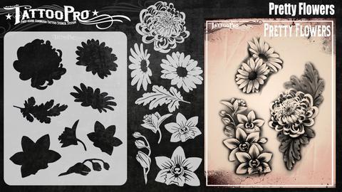 Tattoo Pro Stencils Pretty Flowers