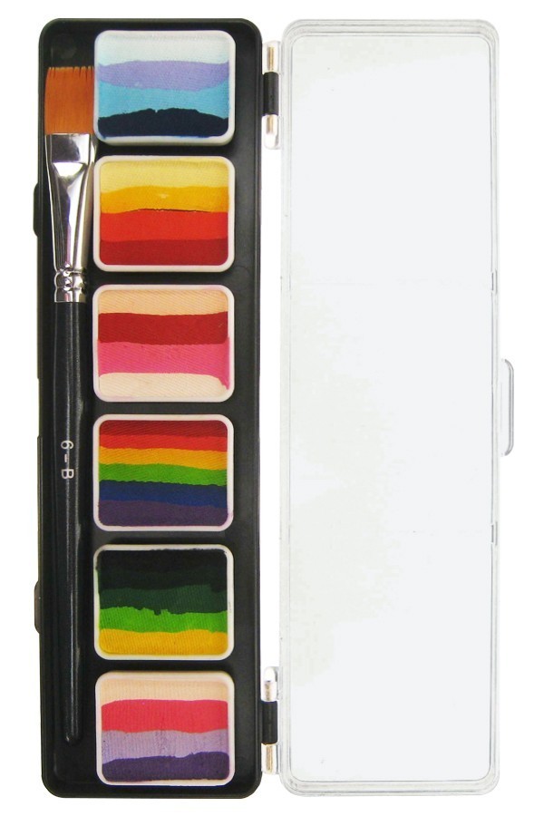 PXP Professional Colours Special FX 6 x 6 gr. Splitcake Palette mit einem Flachpinsel Größe 6