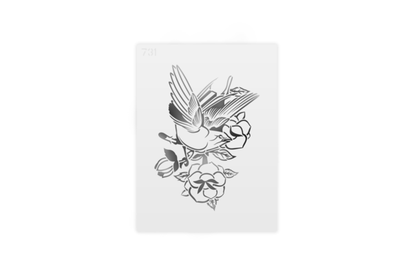 Lunar-Stencil, Spring Bird / Motiv ca.12,5x9cm