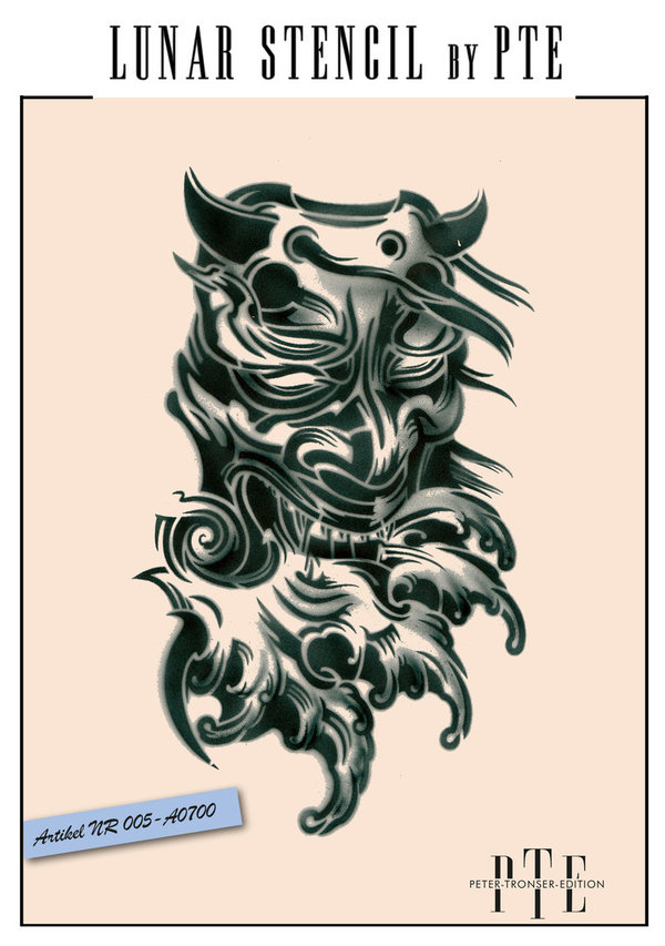 Lunar-Stencil, Devil / Teufel/ Motiv ca.14,5x8,5cm