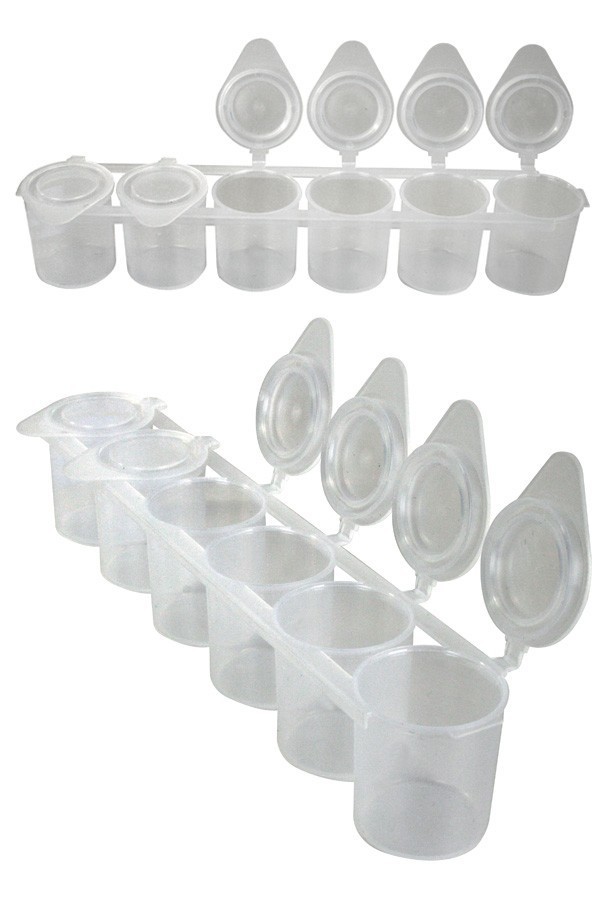 Plastik Containers / Glitzerbehälter 6er leer